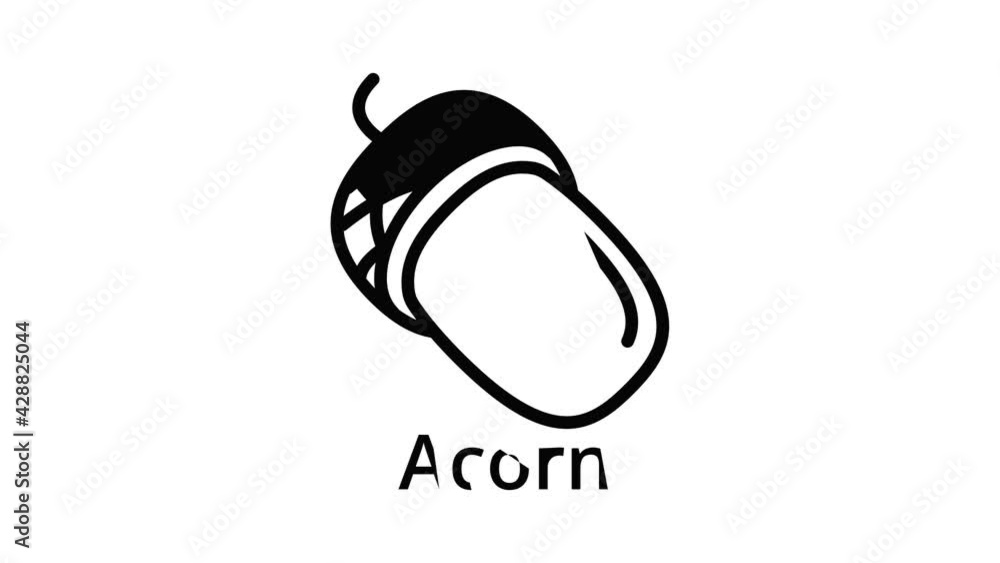 Aufkleber acorn icon animation outline best object on white background
