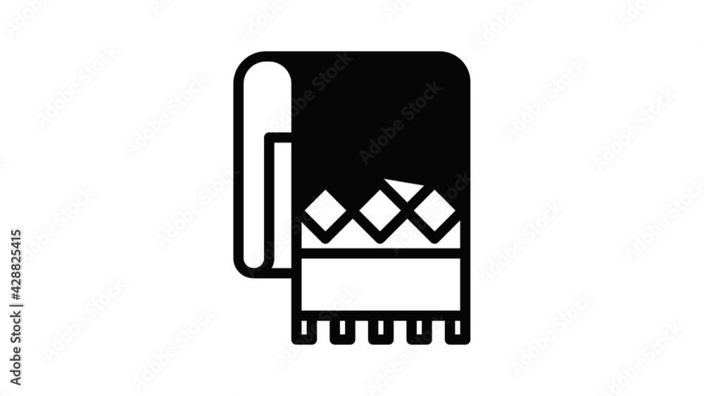 Poster towel icon animation outline best object on white background