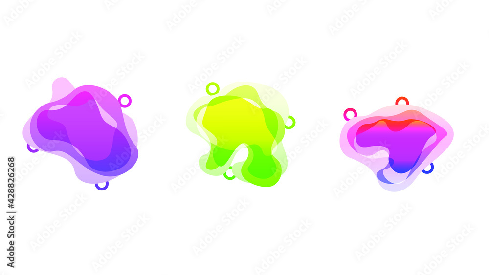 Poster abstract set liquid color collection geometric shapes fluid gradient dynamic elements banner logo ve