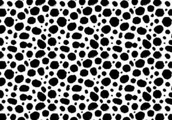 Vector cheetah skin pattern background. Abstract wild animal leopard black and white spots, hand drawn texture for print design, cover, wallpaper
