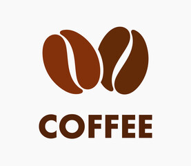 Coffee beans brown logo symbol.