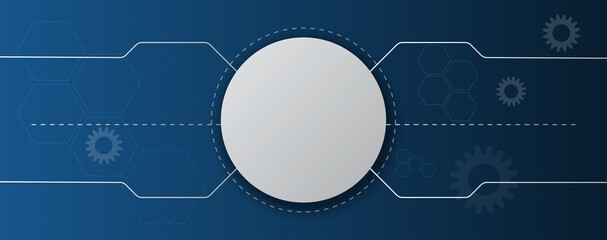 Blue circle technology abstract technology innovation concept vector background and glowing light with some Elements of this image