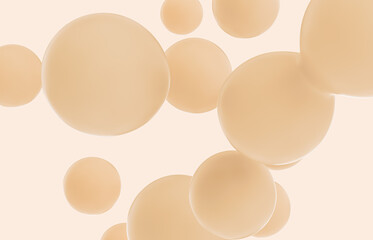 Beauty fashion backdrop with pink liquid blobs background. soap bubbles. soft pastel gradient balls.