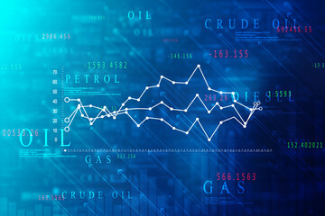 2d rendering Stock market online business concept. business Graph 