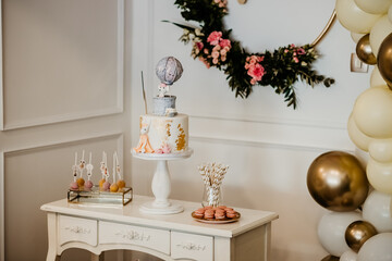 birthday decoration for girl Tara pink flowers balloons cake girly first 