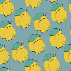 Lemon seamless pattern. Seamless vector background. Illustration for textiles, packaging, planners, postcards, wallpapers, background...
