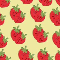 Strawberry  seamless pattern. Seamless vector background. Illustration for textiles, packaging, planners, postcards, wallpapers, background...
