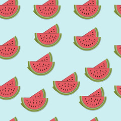 Watermelon seamless pattern. Seamless vector background. Illustration for textiles, packaging, planners, postcards, wallpapers, background...
