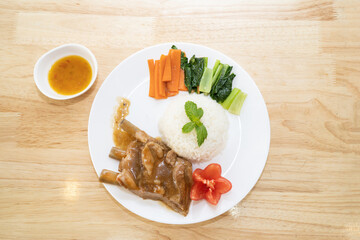 Baked Pork Ribs with rice.