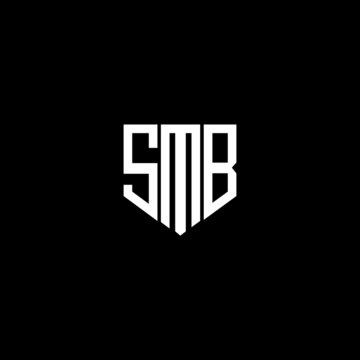 SMB letter logo design with black background in illustrator, cube logo, vector logo, modern alphabet font overlap style. calligraphy designs for logo, Poster, Invitation, etc.	