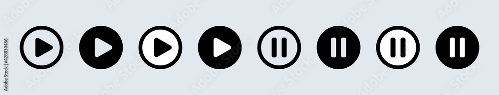Poster play and pause button. player media button. vector eps 10. isolated on background