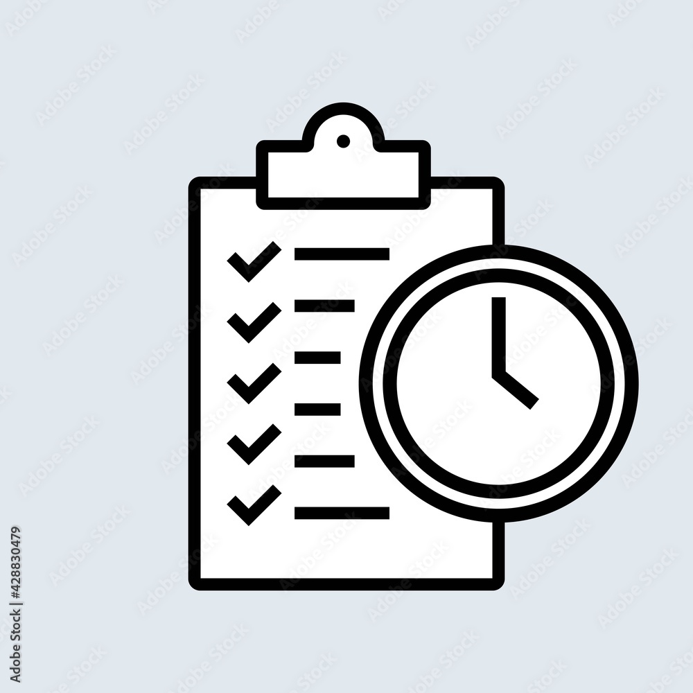 Poster clipboard with checklist icon. to do list. organizer. vector eps 10. isolated on background