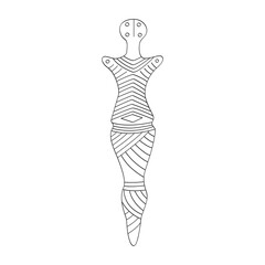 vector icon with ritual anthropomorphic symbol from Cucuteni–Trypillia culture for your project