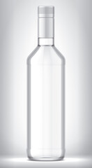 Glass bottle on background. 