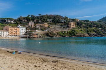 Fototapeta na wymiar The Silence Bay of Sestri Levante, Genoa, Italy