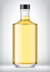 Glass bottle on background. 