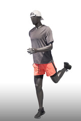 Full length image of running male mannequin.