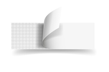 White sheet of paper twisted on a transparent background. Blank for advertising banner.