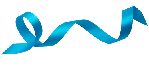 A blue ribbons isolated on a white background with clipping path.