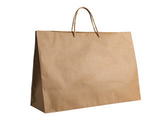 Empty brown shopping bag with isolated on a white background. Brown shopping bag with clipping path.