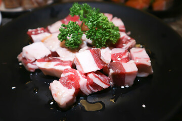 beef or sliced beef , raw beef