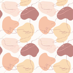 Seamless pattern with colorful hand draw abstract elements, doodles