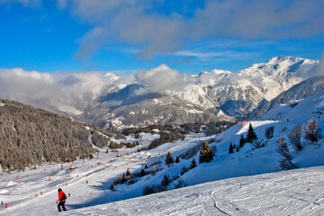 Fototapeta na wymiar Courchevel 1850 Three Valleys Ski Resort French Alps France