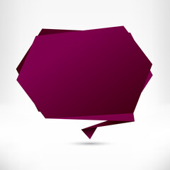 Speech bubble origami style. Vector abstract background.