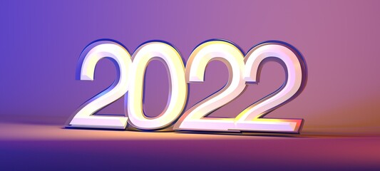 year 2022 concept 3d isolated