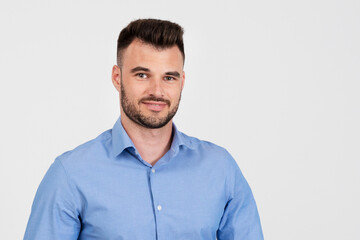 Smiling businessman, portrait isolated