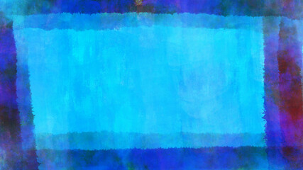 水彩風の水色背景に暗めのフレーム背景素材