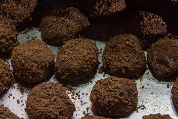 Homemade chocolate candy known as brigadeiro in Brazil