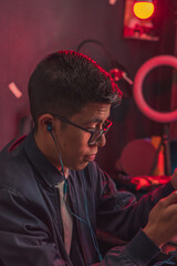 Young man passionate about video games.