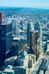 Aerial view of the financial district in Toronto, Canada