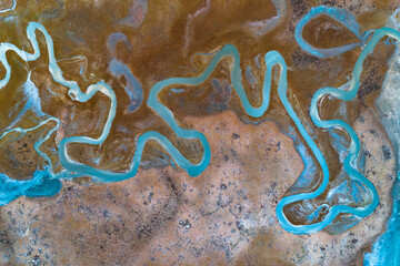Aerial photography of the natural scenery of Guomang Wetland