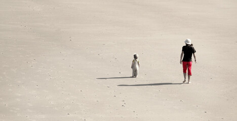 Mother and Son on Beach