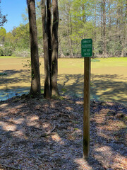"Danger! Alligators" warning sign at a marsh in South Carolina