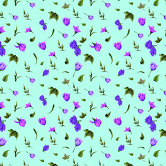 Repeat pattern with pastel background for textile and fabric design.