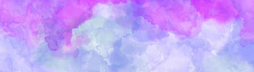 Blue pink and purple watercolor background texture in light pastel colors and blotches in colorful background illustration