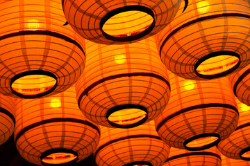 Japanese lanterns taken in bright for a beautiful background.