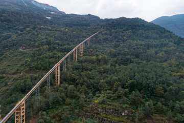 Novenber 05, 2020: Aerial photography of a cement plant in Sichuan Province, China