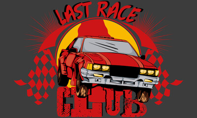 Last Race Car T-Shirt Design Print File