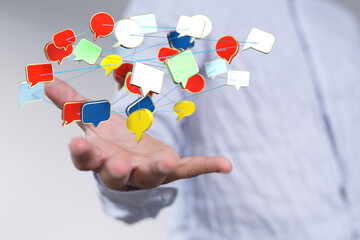 speech bubbles, communication concept 3d