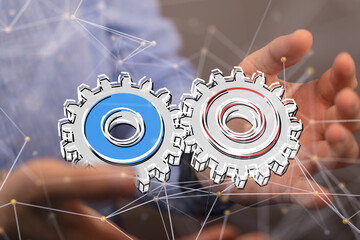 Gear With Success Concept digital.