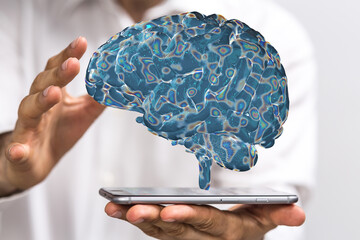 Artificial intelligence. Technology web background. Virtual concept
