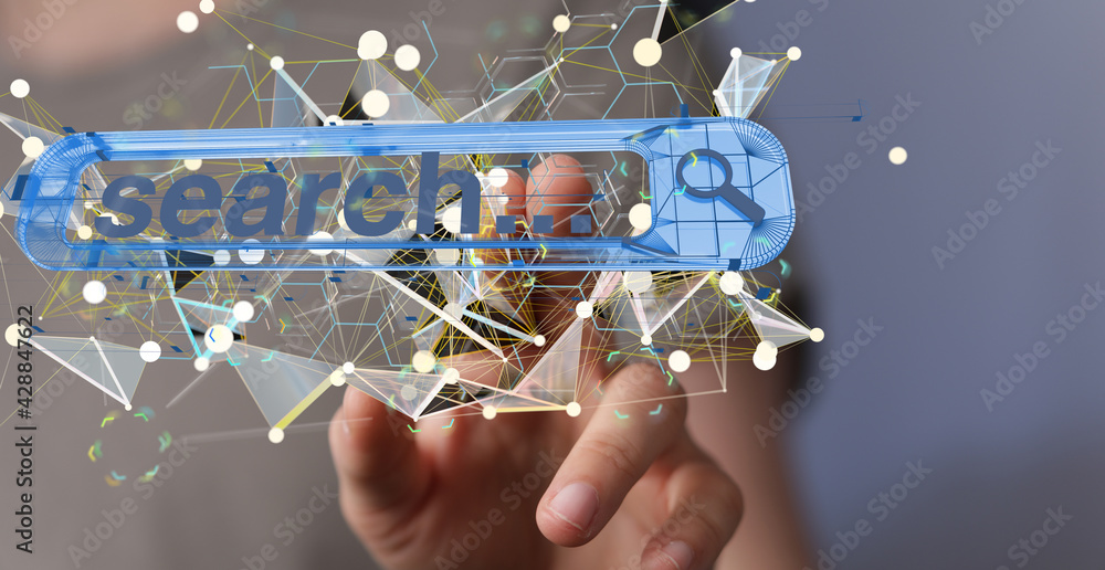 Poster develop interface web application in hand