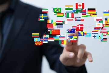 National flags of the countries 3d