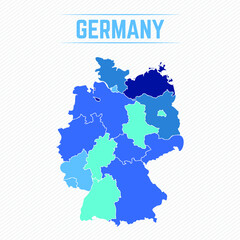 Obraz premium Germany Detailed Map With States