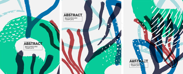 Social media abstract backgrounds. Abstract hand drawn doodles. Vector illustration for covers, banners, flyers
