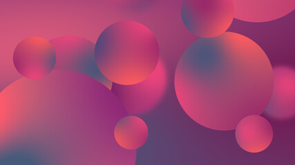 Abstract balls geometric gradient color background.For graphic design. 3d render illustration.